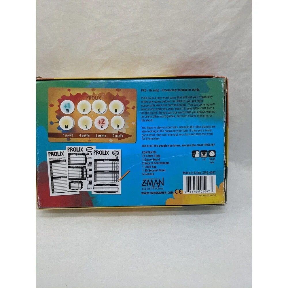 Zman Games Prolix Board Game Complete